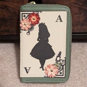 Loungefly Disney Alice in Wonderland Playing Card Small Zip Wallet